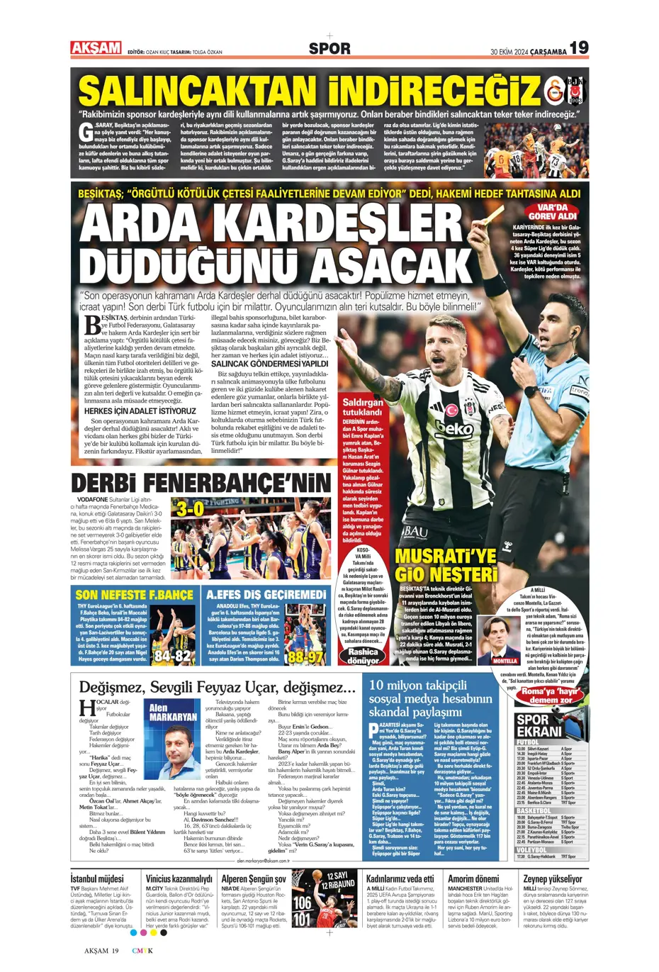"Anderson Talisca atağı" | Sporun manşetleri - 3