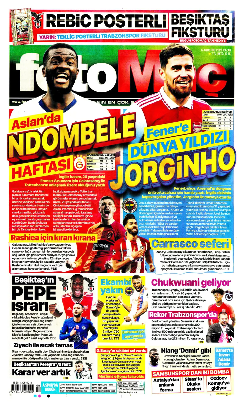 "Fener'e dünya yıldızı" | Sporun Manşetleri (6 Ağustos 2023) - 12