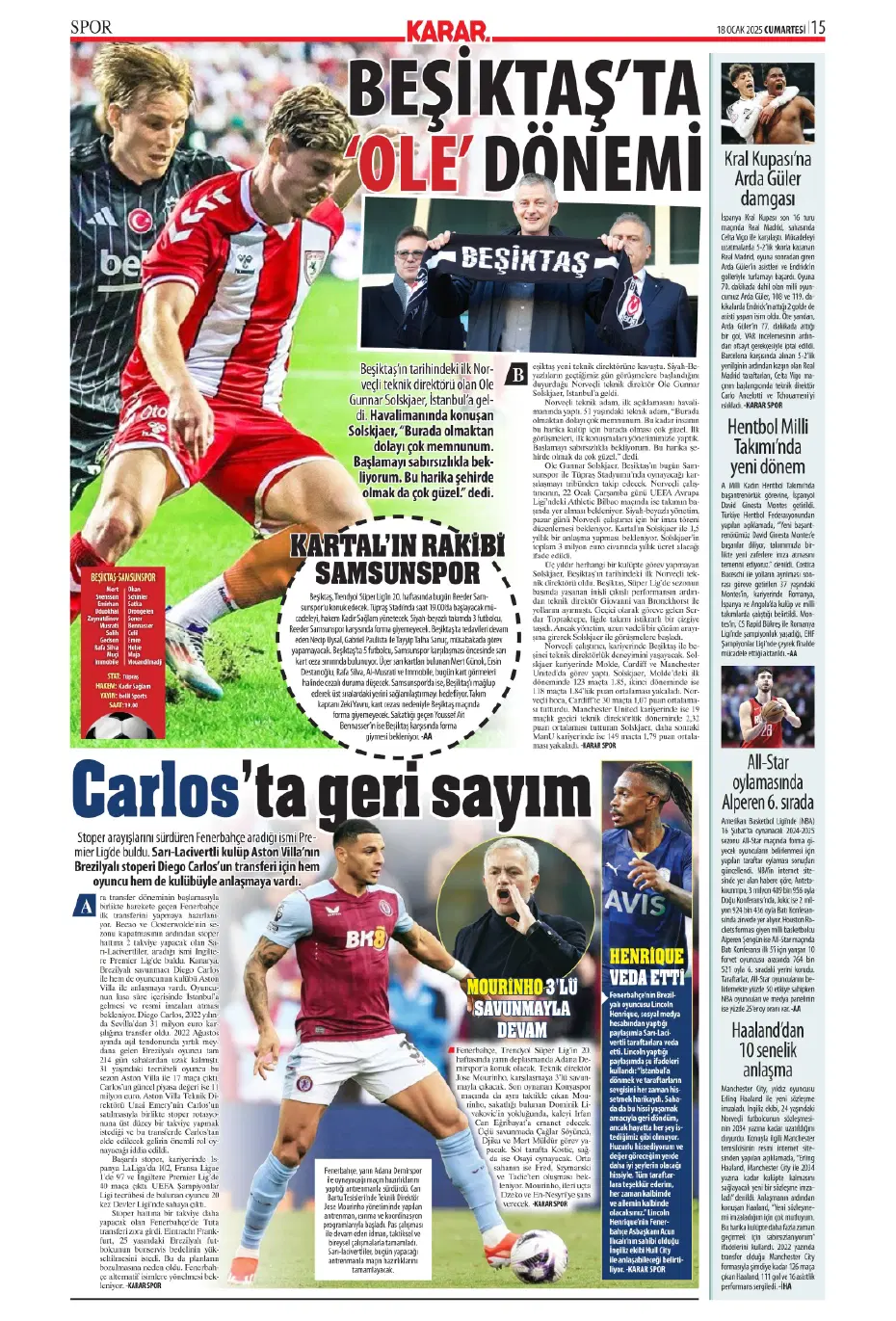 "Diego Carlos'u F.Bahçe kaptı!" | Sporun manşetleri (18 Ocak 2025) - 15 "Diego Carlos'u F.Bahçe kaptı!" | Sporun manşetleri (18 Ocak 2025) - 15