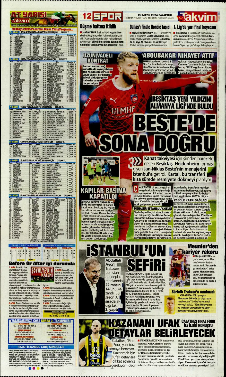 "F.Bahçe G.Saray'a bayramı zehir etti" | Sporun manşetleri (20 Mayıs 2024) - 23