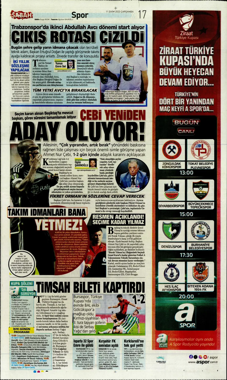 "Sergio Oliveira'ya yol göründü" | Sporun manşetleri (11 Ekim 2023) - 25