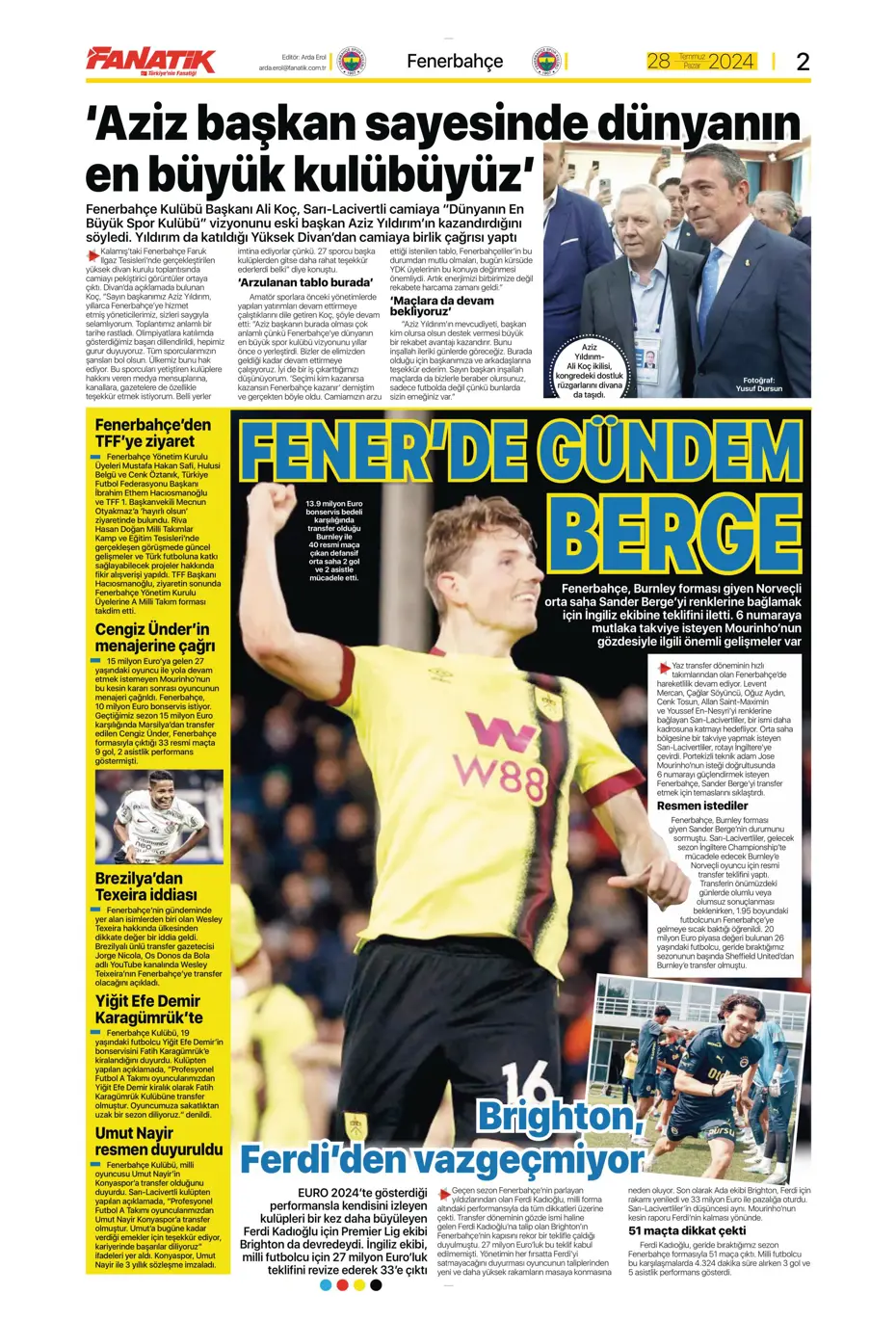 "Aslan'da rota Gravenberch" | Sporun Manşetleri (28 Temmuz 2024) - 6 "Aslan'da rota Gravenberch" | Sporun Manşetleri (28 Temmuz 2024) - 6