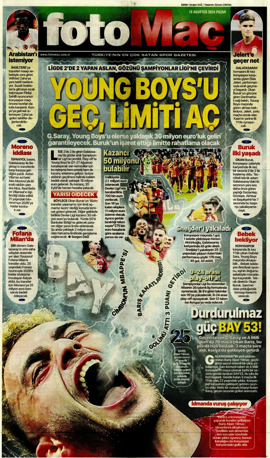 "Aslan'da Ziyech bilmecesi" | Sporun manşetleri (18 Ağustos 2024) - 12 "Aslan'da Ziyech bilmecesi" | Sporun manşetleri (18 Ağustos 2024) - 12