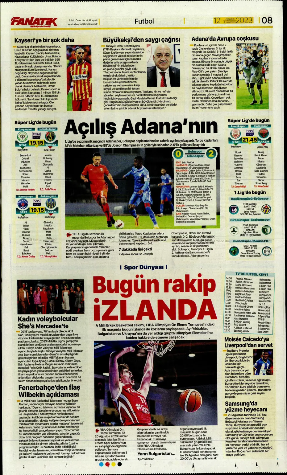 "Galatasaray'la anlaştım, bırakın gideyim" | Sporun manşetleri (12 Ağustos 2023) - 10