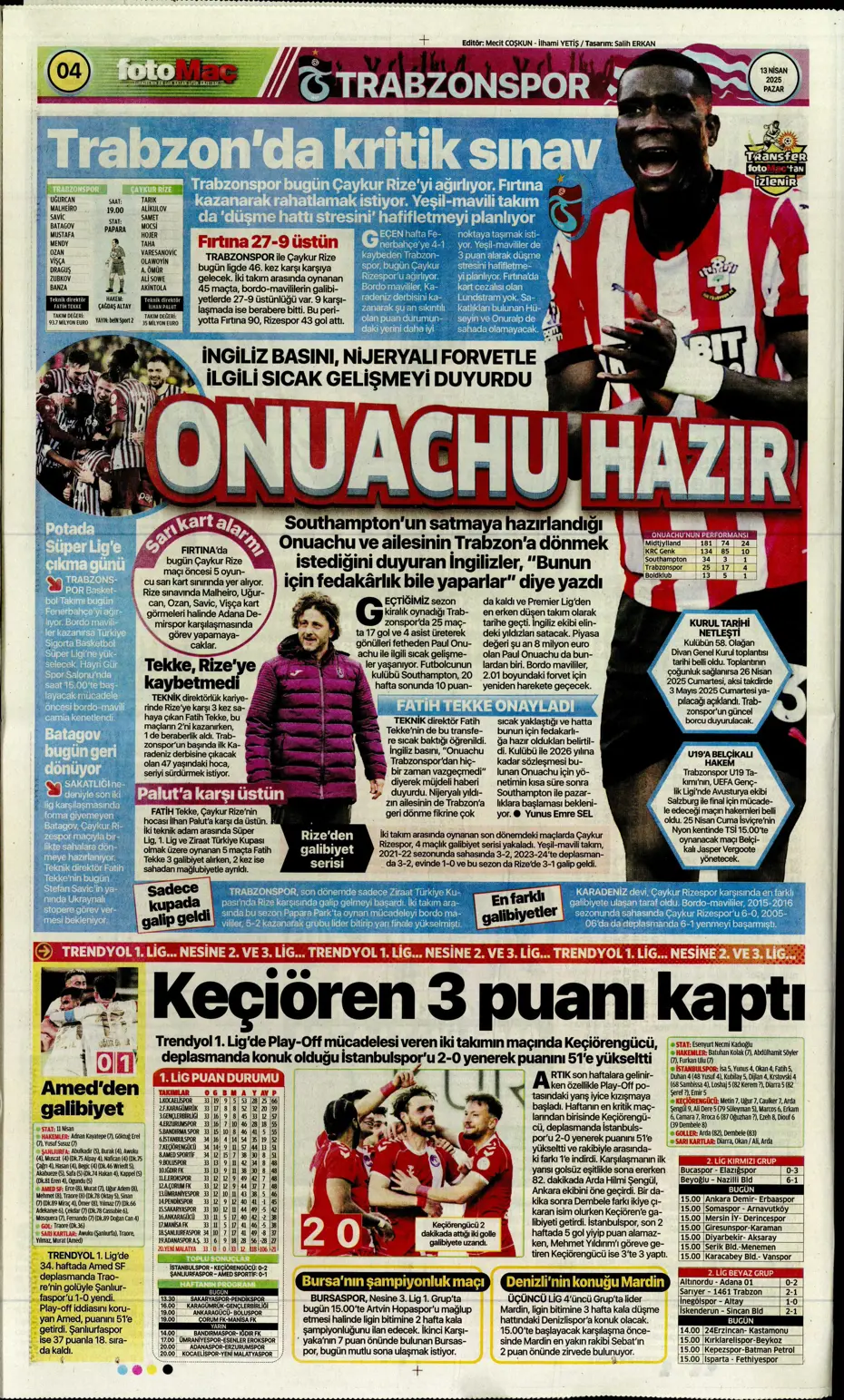 "Dzeko'nun yerine Müller" | Sporun manşetleri - 12