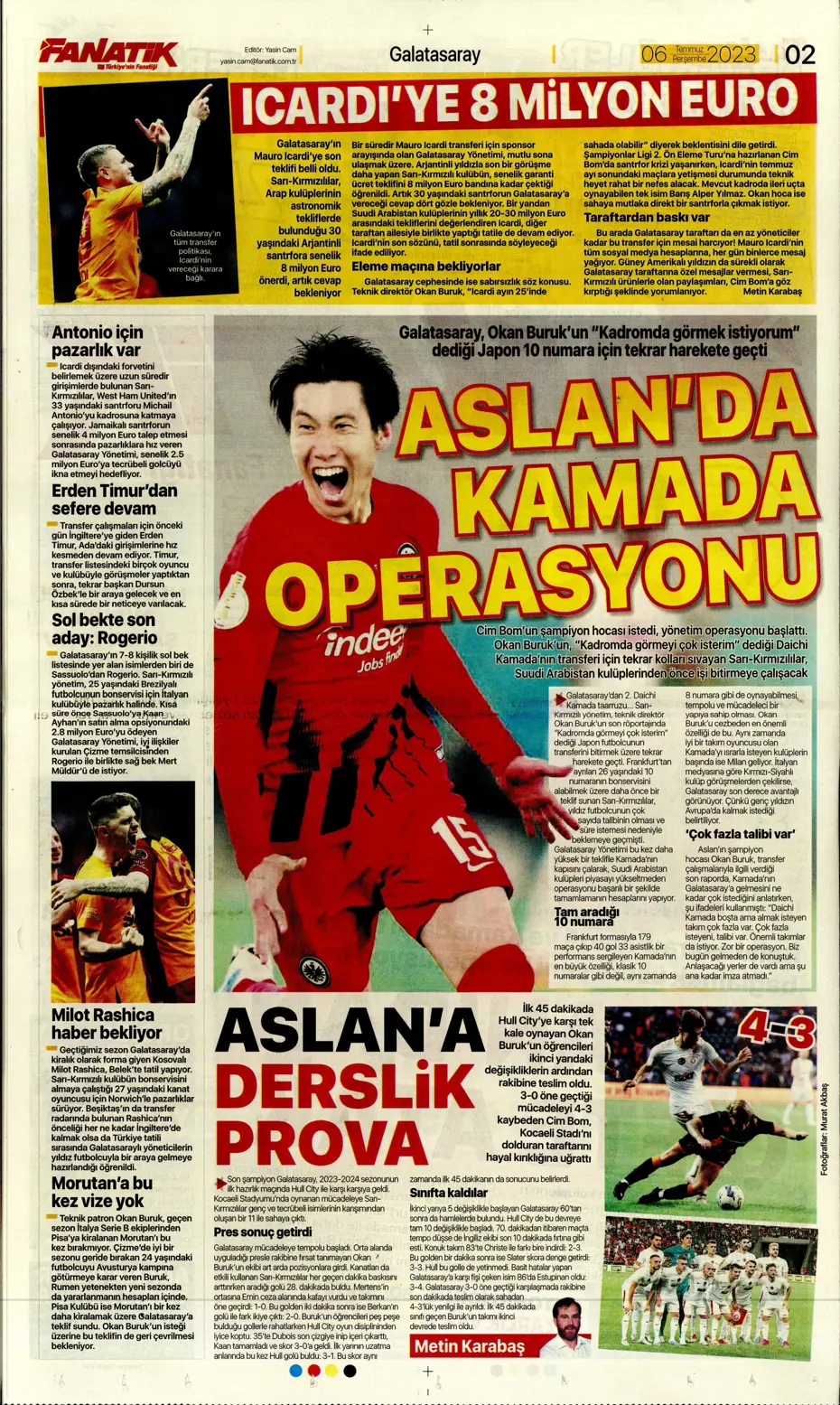 "Icardi'de Enrique krizi" | Sporun manşetleri (6 Temmuz 2023) - 6