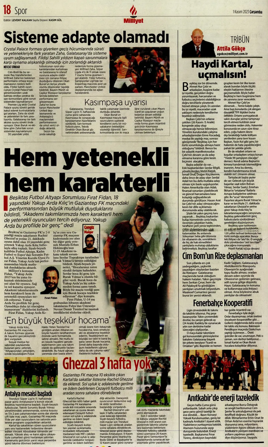 "Krunic Fenerbahçe'ye kaldı" | Sporun manşetleri (1 Kasım 2023) - 23