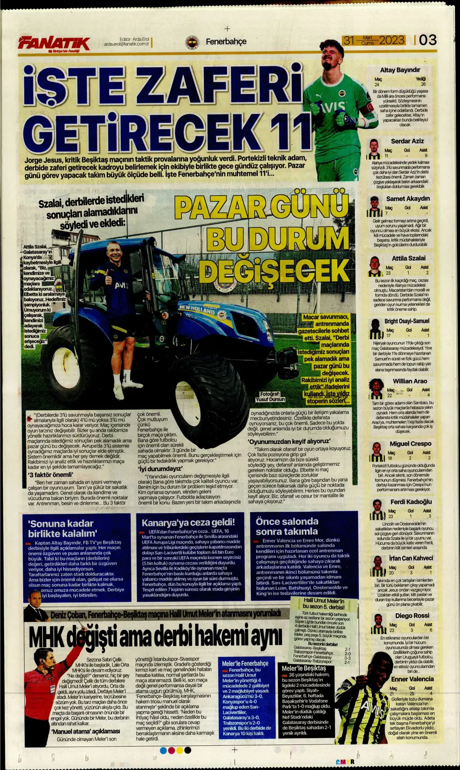 "Dev maçın 11'leri hazır" | Sporun Manşetleri - 11 "Dev maçın 11'leri hazır" | Sporun Manşetleri - 11