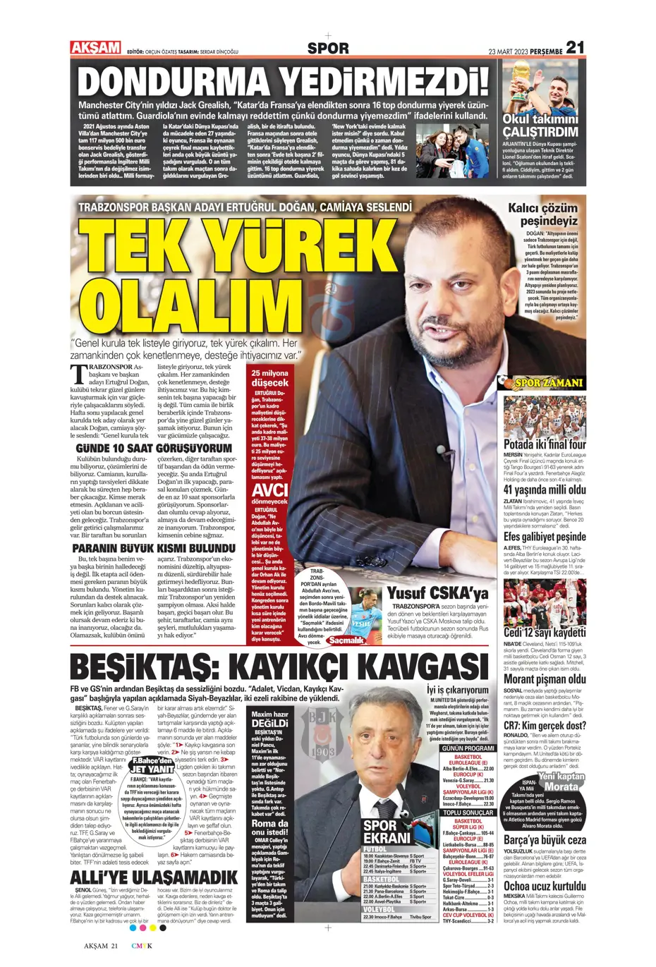 "Jesus'un derbi motivasyonu" - Gazete manşetleri (23 Mart 2023) - 2