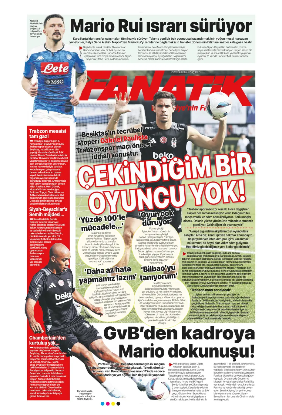 "12 milyon Euro'ya Cim Bom'da" | Sporun manşetleri (12 Eylül 2024) - 12 "12 milyon Euro'ya Cim Bom'da" | Sporun manşetleri (12 Eylül 2024) - 12