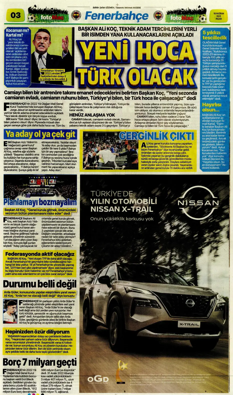 "Dzeko bavulları topluyor" Sporun manşetleri (18 Haziran 2023) - 9