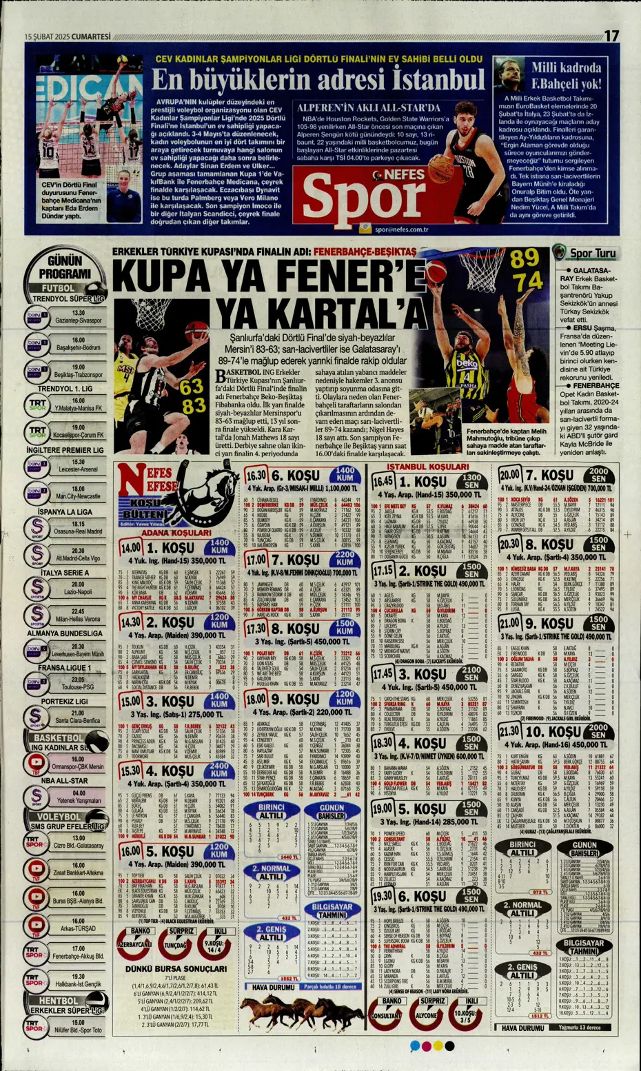 "Cimbom'da OHAL ilanı" | Sporun manşetleri (15 Şubat 2025) - 27