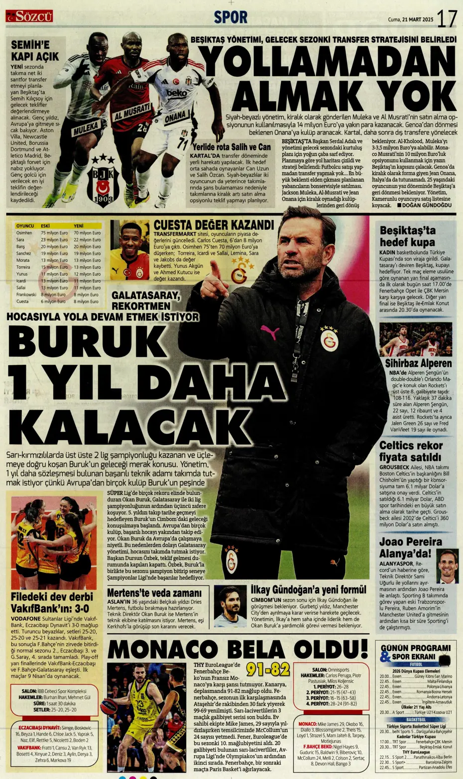 "A sınıfı zafer" | Sporun manşetleri - 24 "A sınıfı zafer" | Sporun manşetleri - 24