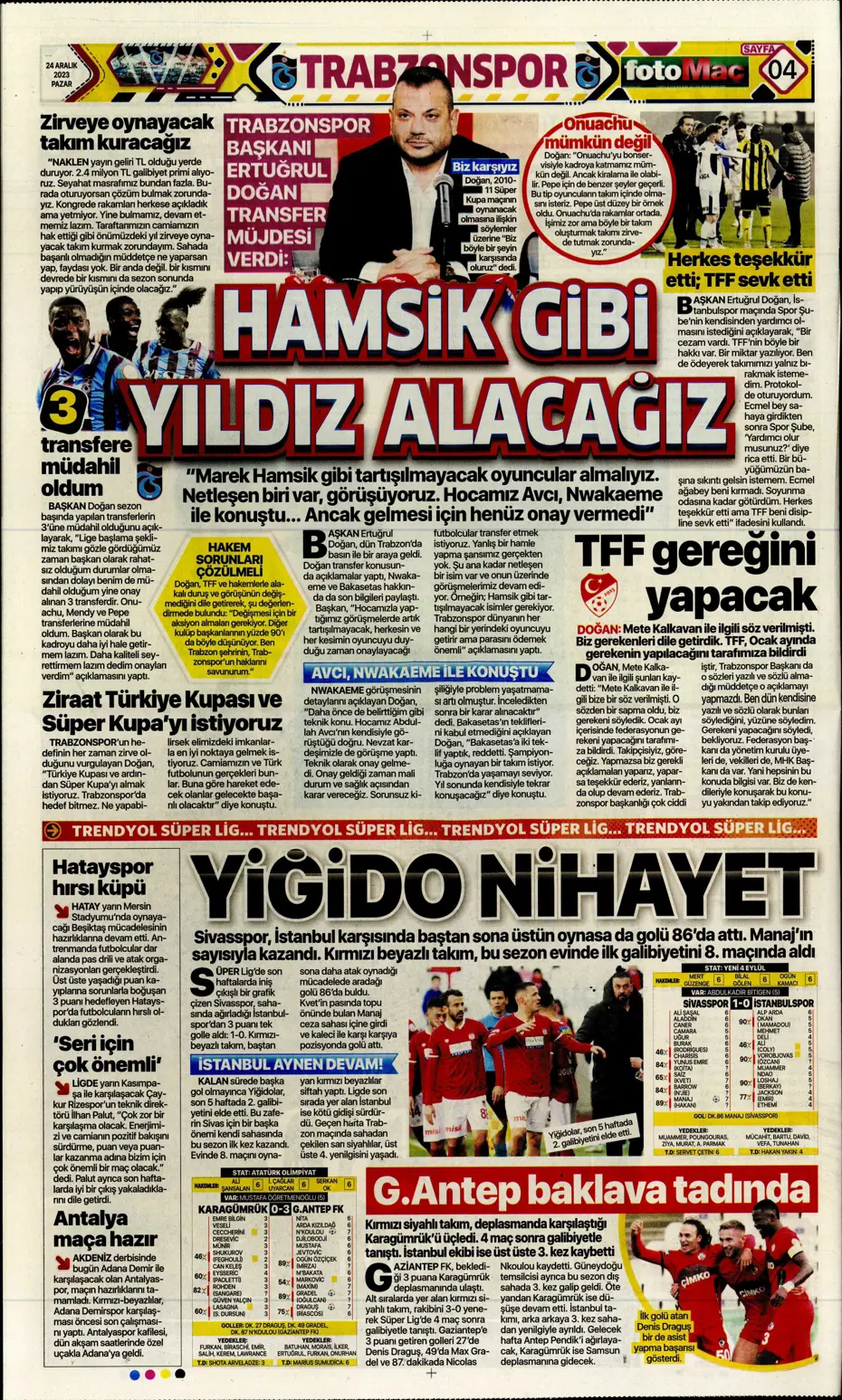 "Flick takımı görünce vazgeçti" | Sporun manşetleri (24 Aralık 2023) - 13