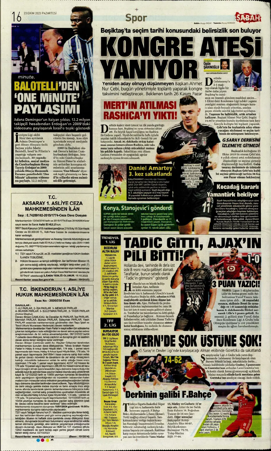 "Rekorları kıra kıra zirvede" | Sporun manşetleri (23 Ekim 2023) - 17 "Rekorları kıra kıra zirvede" | Sporun manşetleri (23 Ekim 2023) - 17