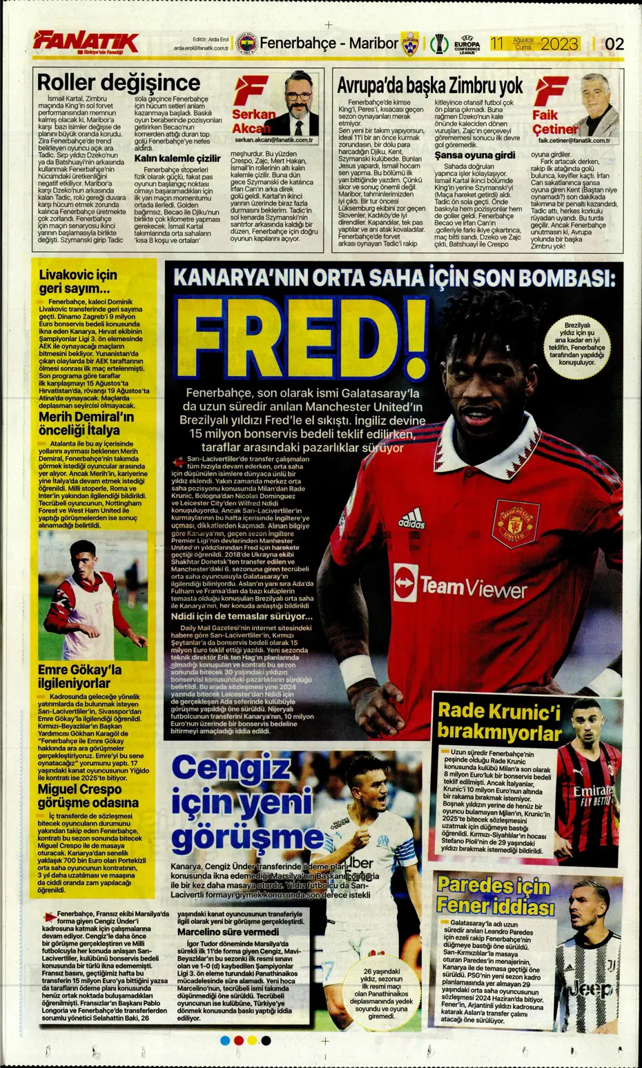 "Cengiz Ünder için yeni görüşme" | Sporun manşetleri (11 Ağustos 2023) - 5 "Cengiz Ünder için yeni görüşme" | Sporun manşetleri (11 Ağustos 2023) - 5