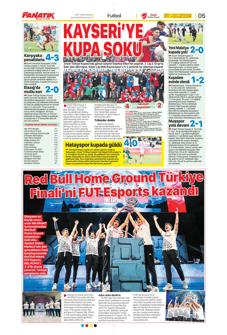 "Aslan'da Rosier harekatı" | Sporun manşetleri (31 Ekim 2024) - 11