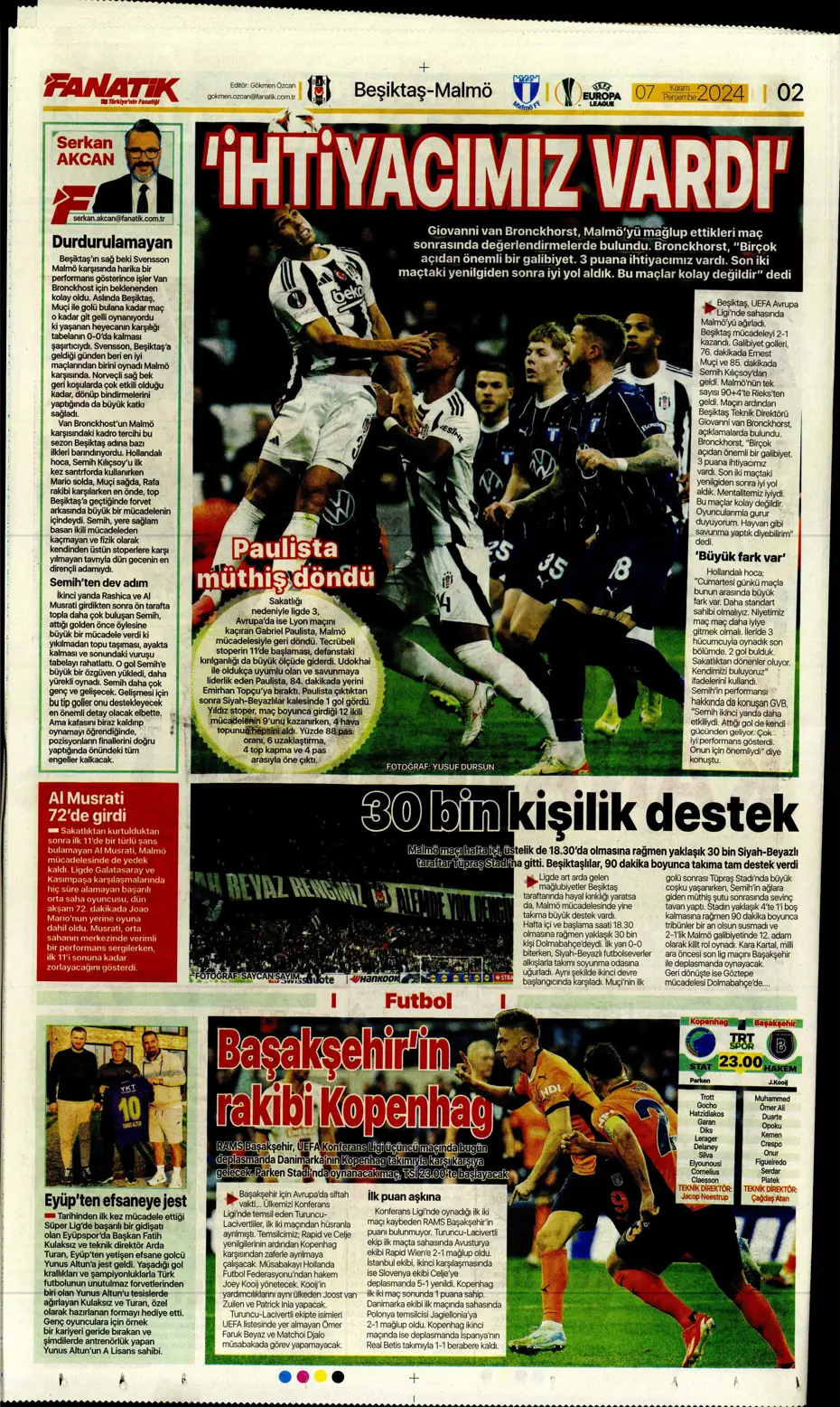 "Fenerbahçe'den Boca Juniors'a rest" | Sporun manşetleri (7 Kasım 2024) - 3