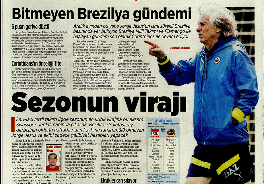 "Fenerbahçe'de sezonun virajı" | Sporun manşetleri (29 Nisan 2023)