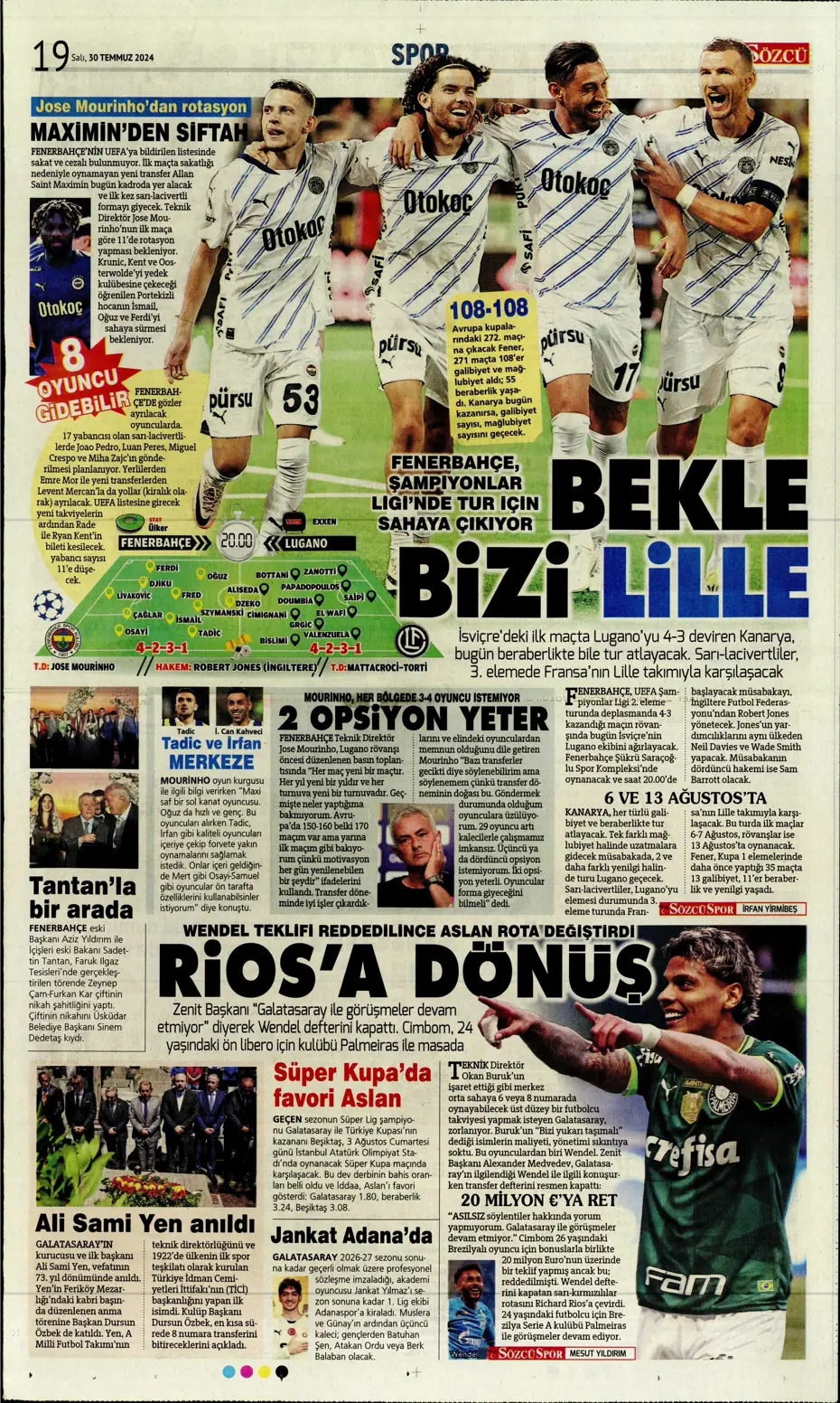 "Mourinho ateşi yaktı" | Sporun manşetleri (30 Temmuz 2024) - 33