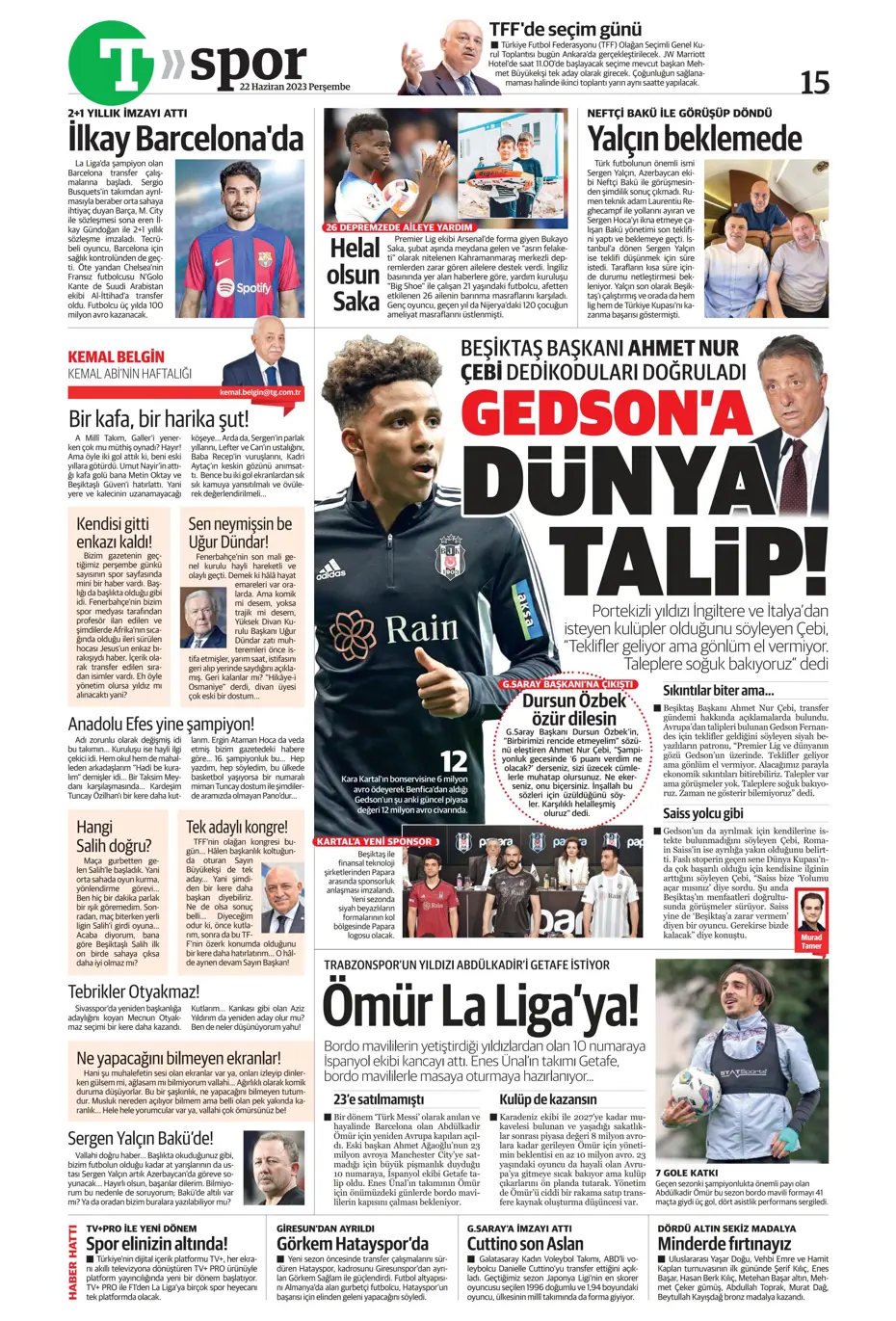 "Aslan'a süper golcü" | Sporun manşetleri (22 Haziran 2023) - 21
