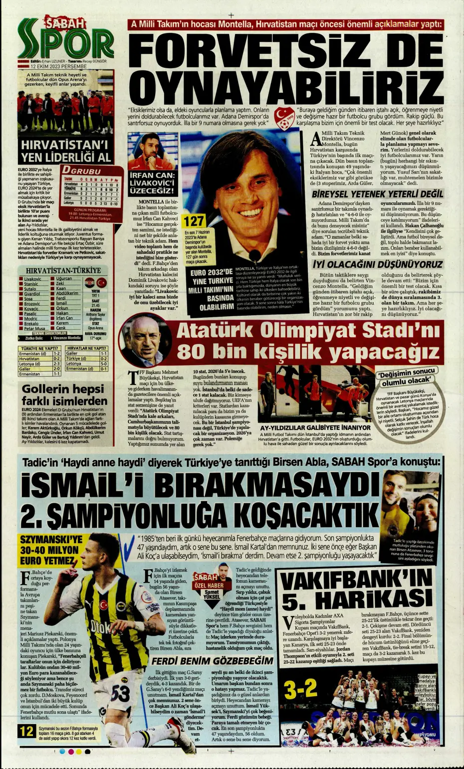 "Amiral gemisi Galatasaray" | Sporun manşetleri (12 Ekim 2023) - 25