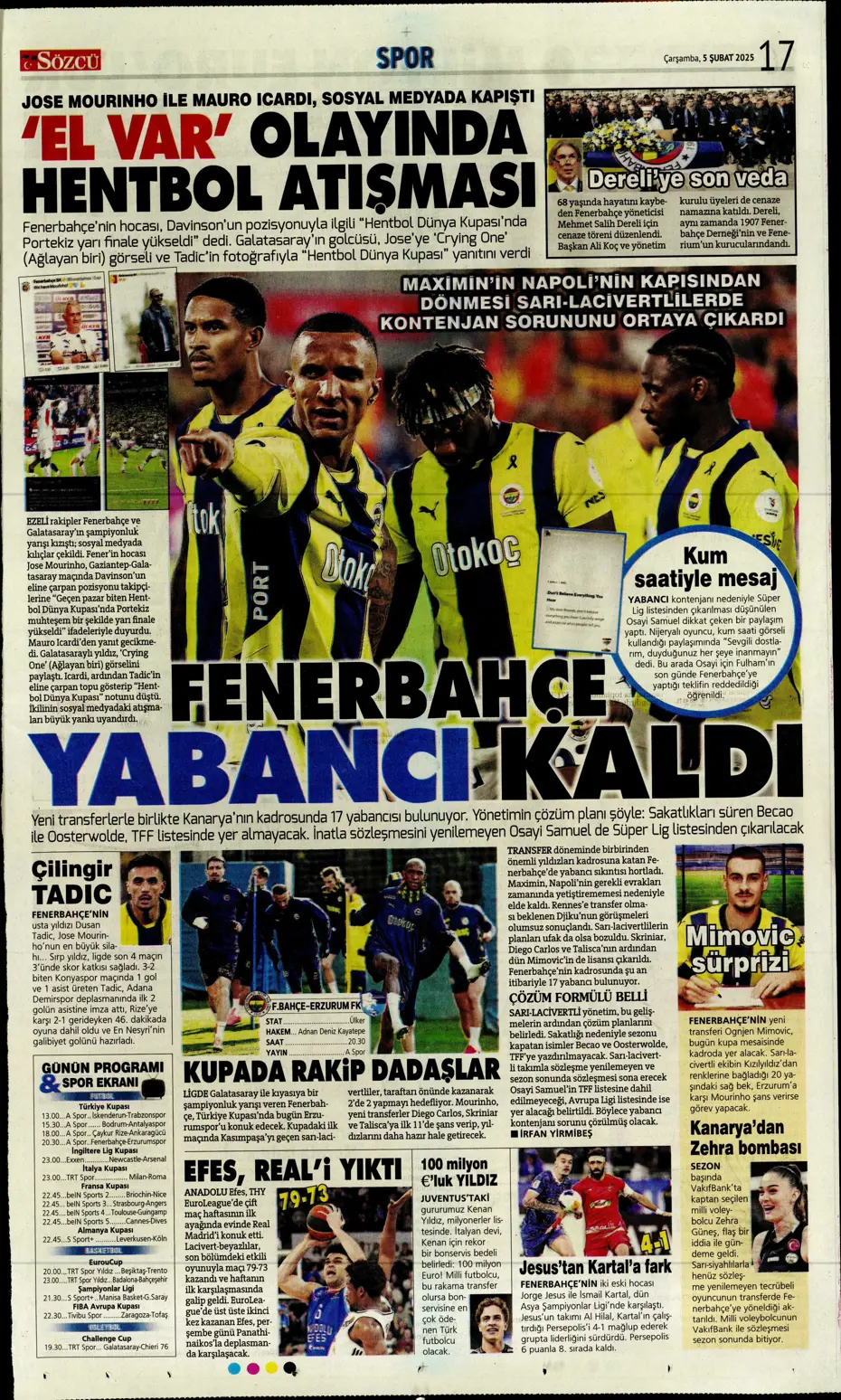 "Ekvador'un yeni yeteneği Fenerbahçe'ye" | Sporun manşetleri - 23
