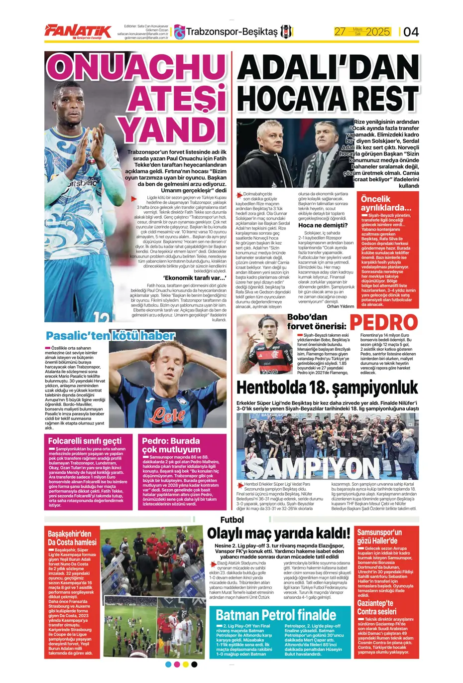 "Fenerbahçe'ye tarihi şok" | Sporun manşetleri - 5