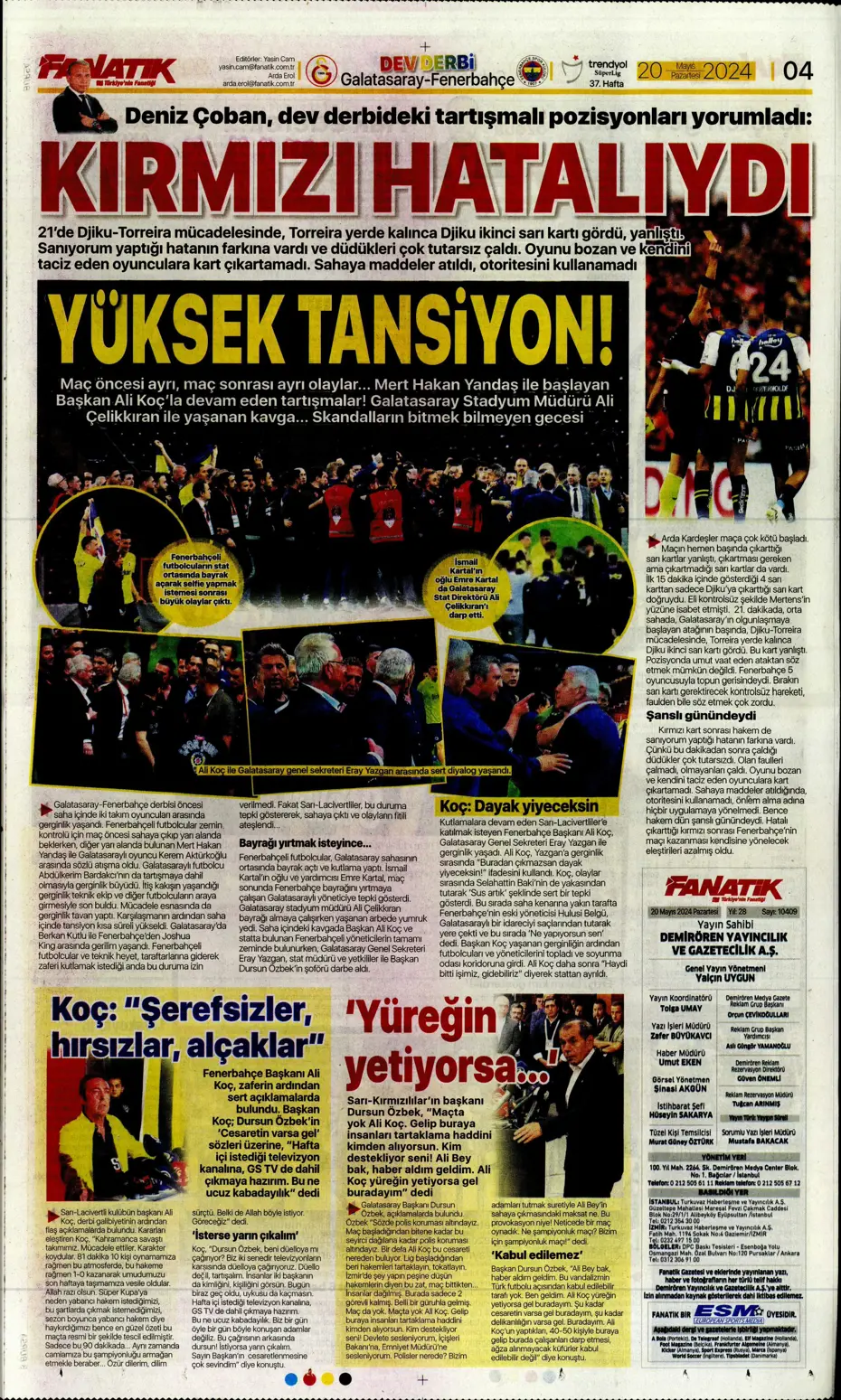 "F.Bahçe G.Saray'a bayramı zehir etti" | Sporun manşetleri (20 Mayıs 2024) - 5