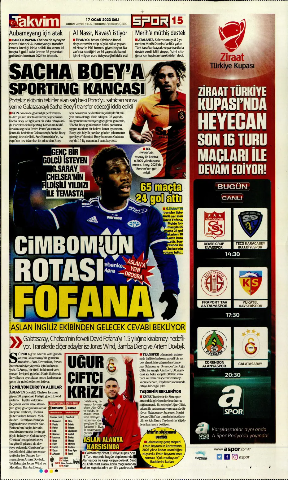 Sporun Manşetleri (17 Ocak 2023) - 20