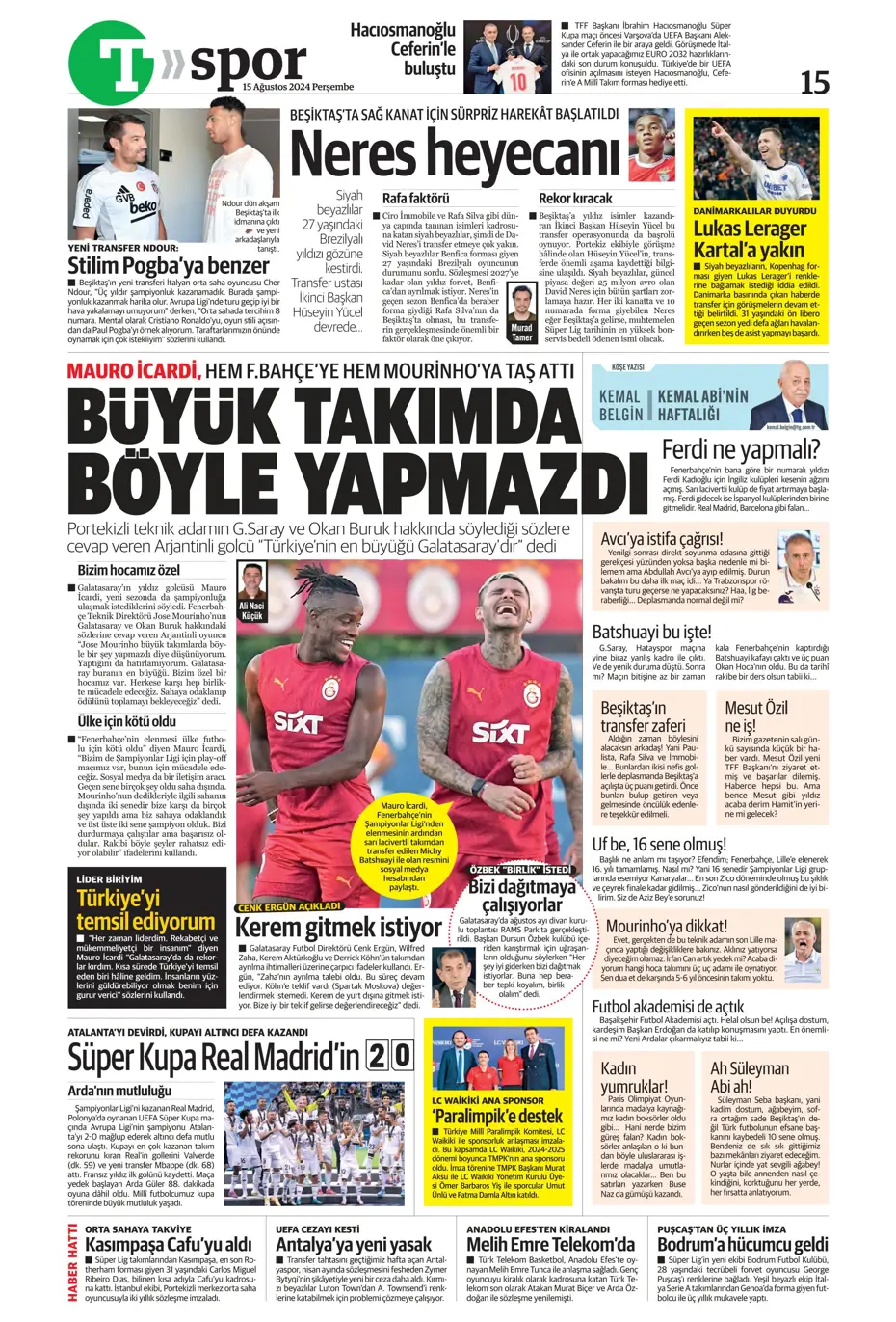 "Muci'yle yol ayrımı" | Sporun manşetleri (15 Ağustos 2024) - 36
