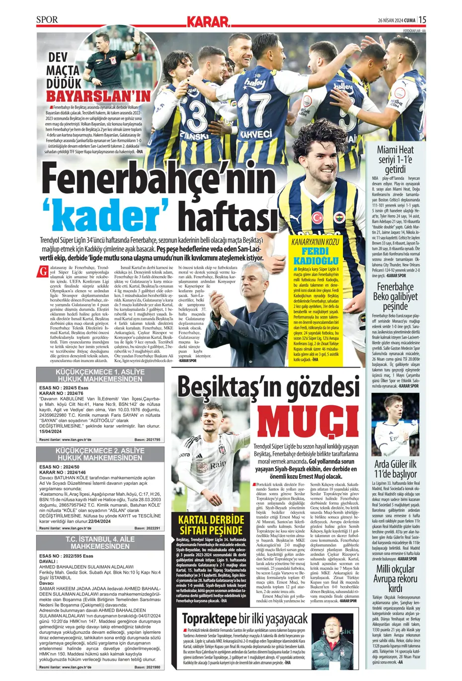 "Osayi Samuel'e 12 milyon euro" | Sporun manşetleri - 21