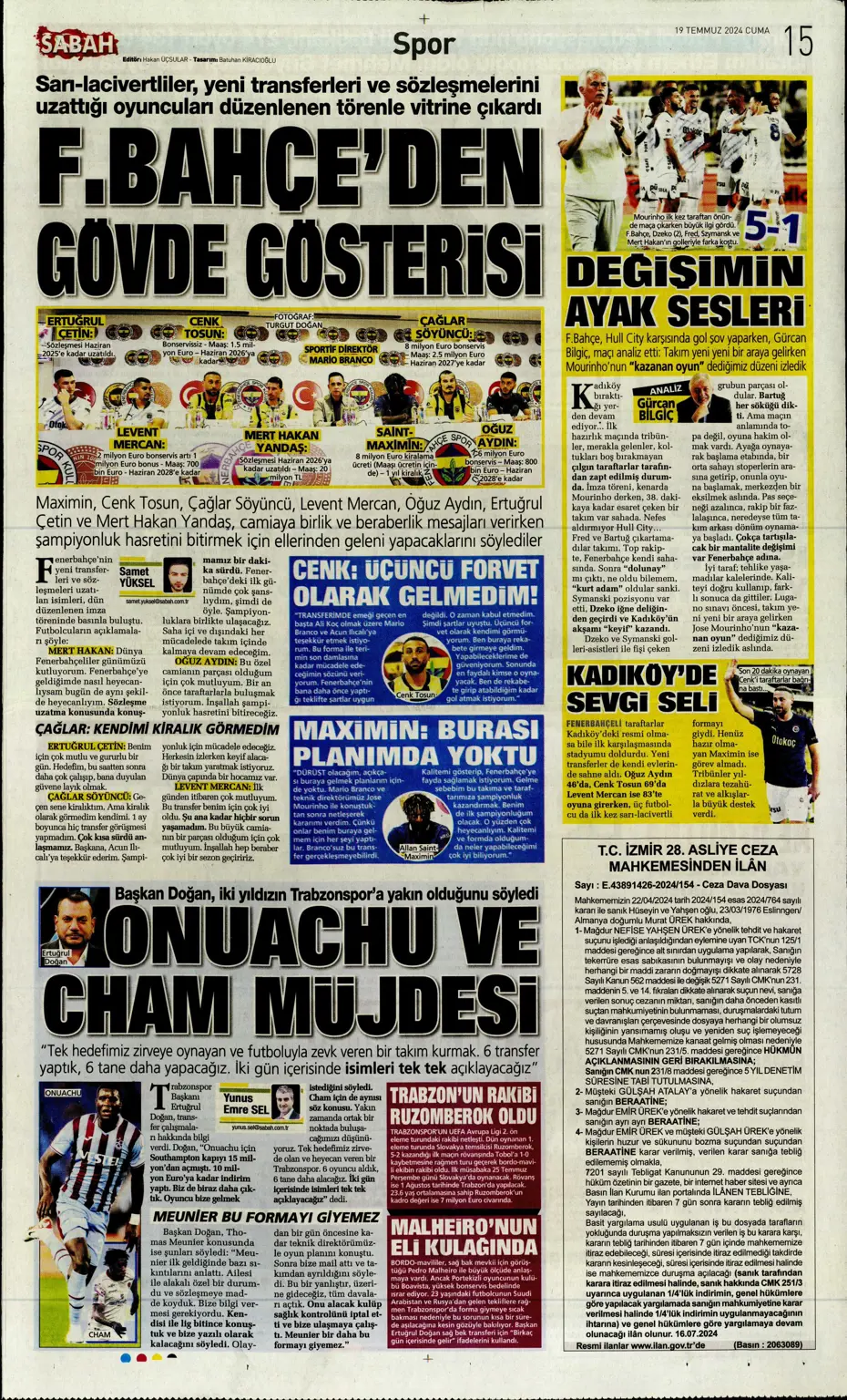 "Doue'nin vizesi Drogba'dan" | Sporun manşetleri (19 Temmuz 2024) - 26 "Doue'nin vizesi Drogba'dan" | Sporun manşetleri (19 Temmuz 2024) - 26