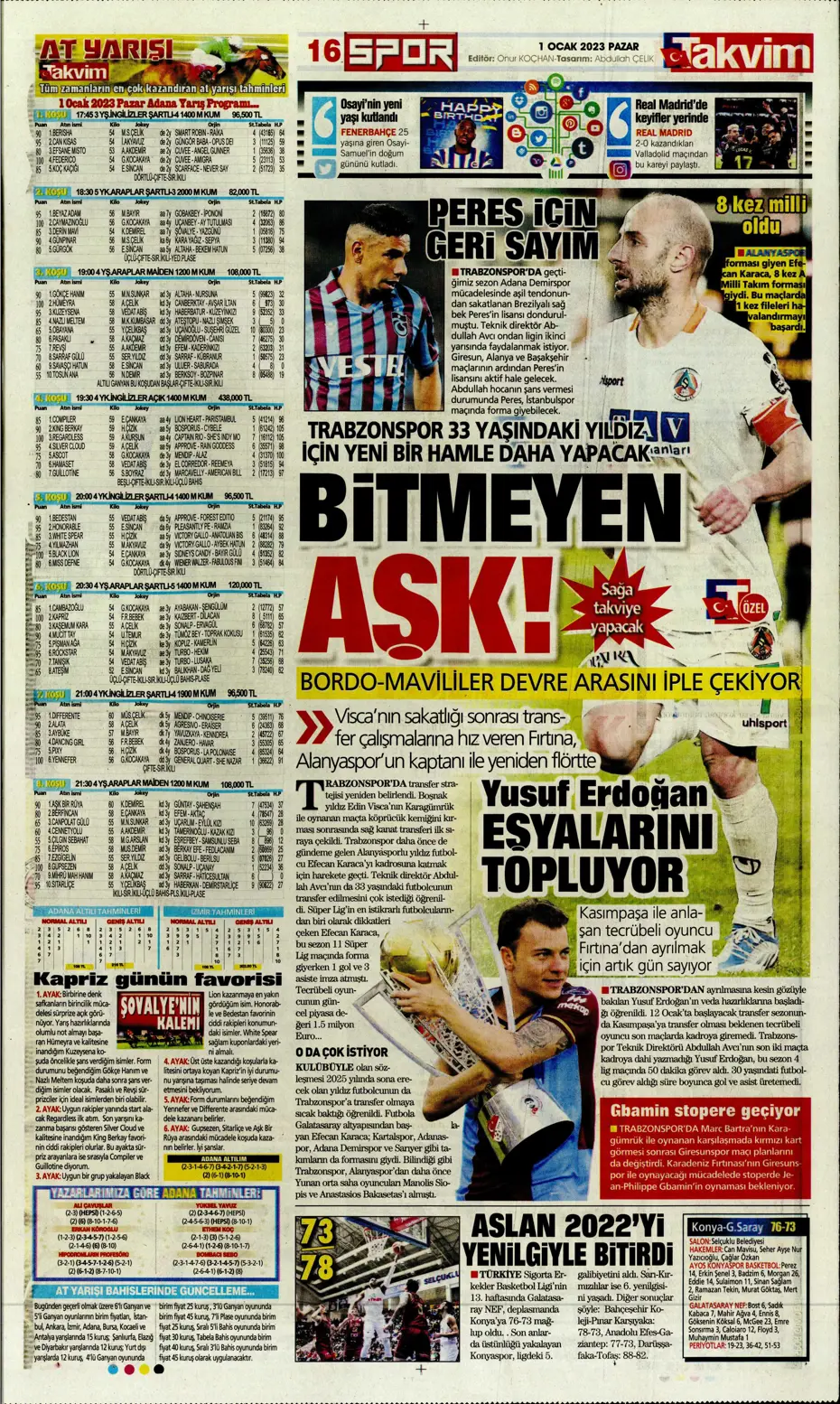 Sporun Manşetleri (1 Ocak 2023) - 30