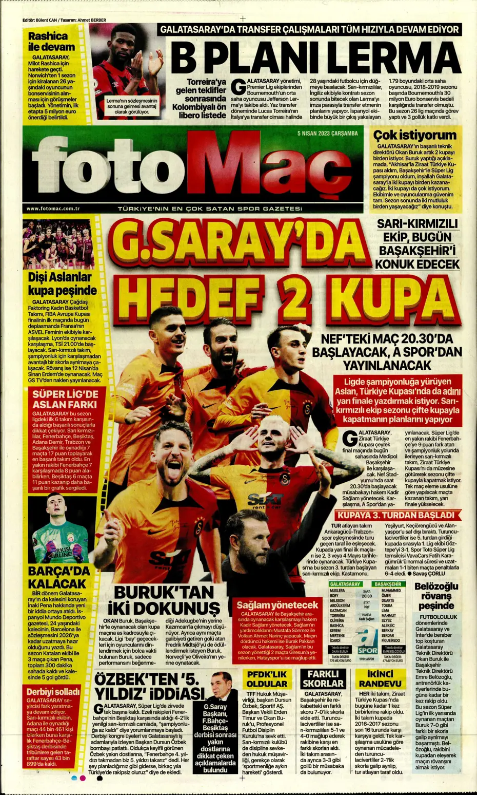 "Dünyada kimse buna penaltı demez" - Sporun manşetleri (5 Nisan 2023) - 16 "Dünyada kimse buna penaltı demez" - Sporun manşetleri (5 Nisan 2023) - 16