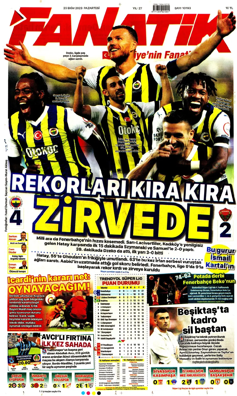 "Rekorları kıra kıra zirvede" | Sporun manşetleri (23 Ekim 2023) - 3 "Rekorları kıra kıra zirvede" | Sporun manşetleri (23 Ekim 2023) - 3