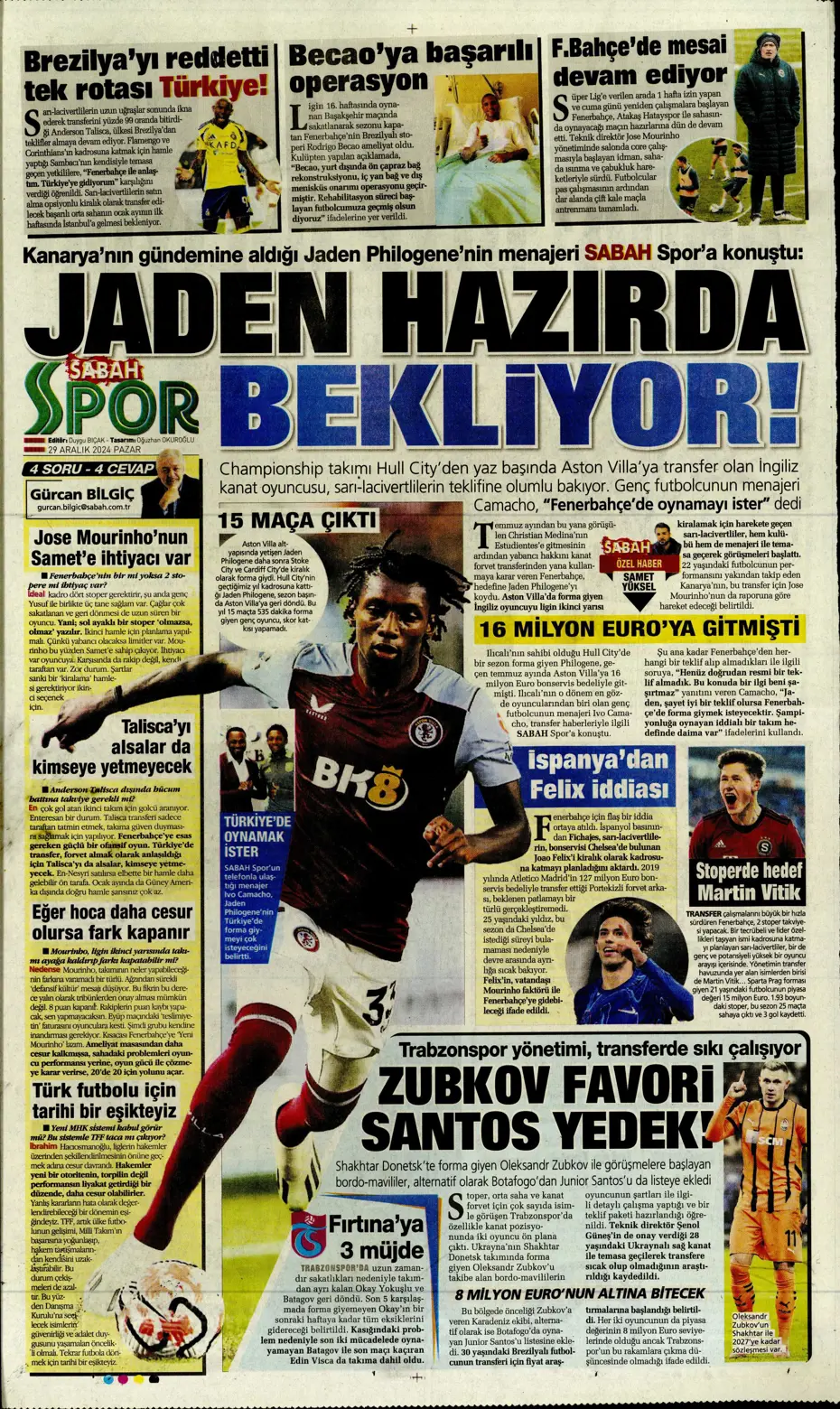 "Mikautadze'de sona doğru" | Sporun manşetleri (29 Aralık 2024) - 33