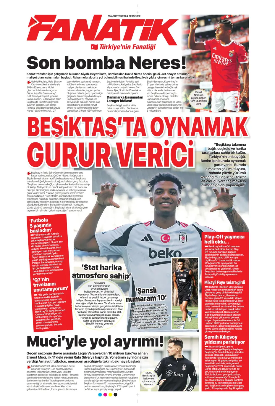 "Muci'yle yol ayrımı" | Sporun manşetleri (15 Ağustos 2024) - 9