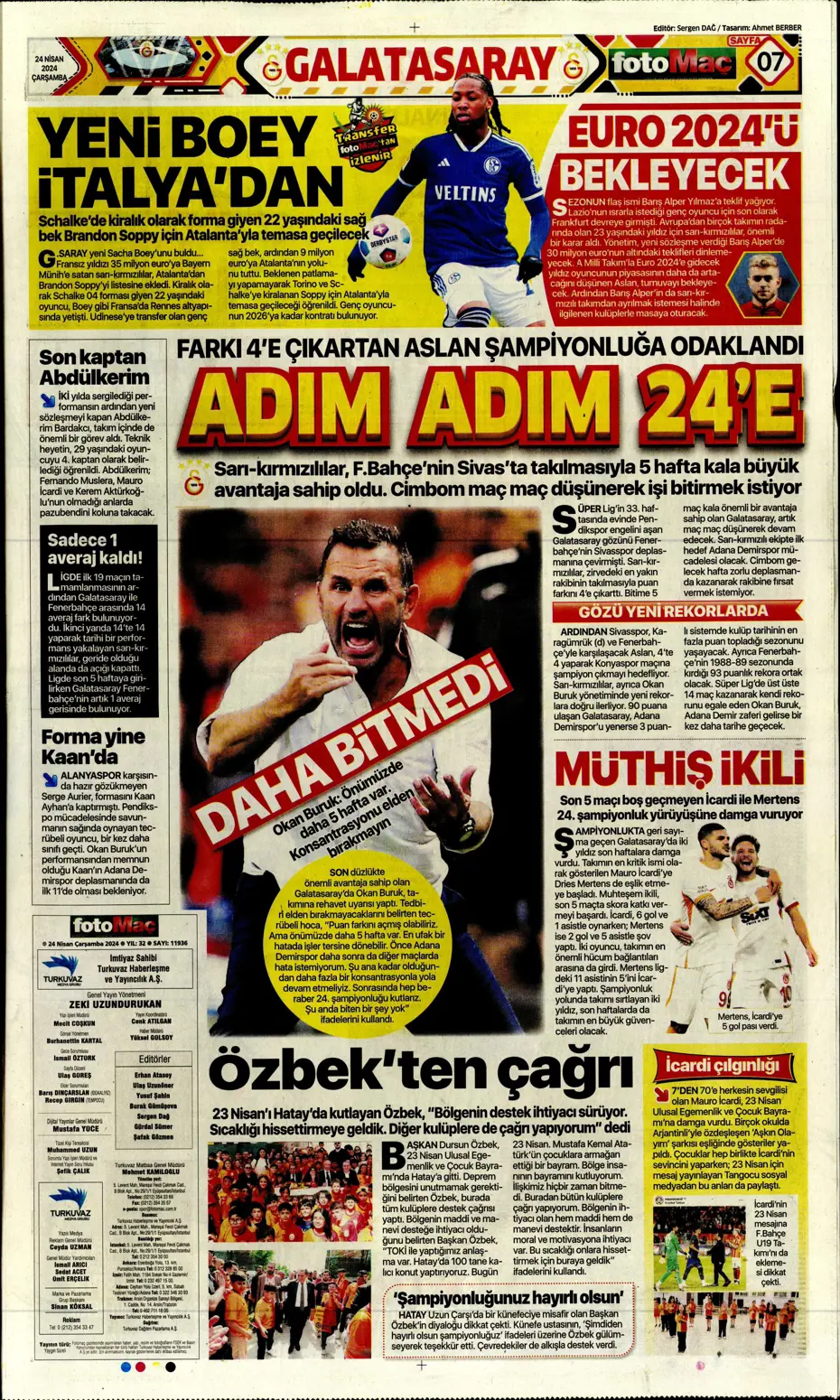 "Yeni Sacha Boey İtalya'dan" | Sporun manşetleri - 14