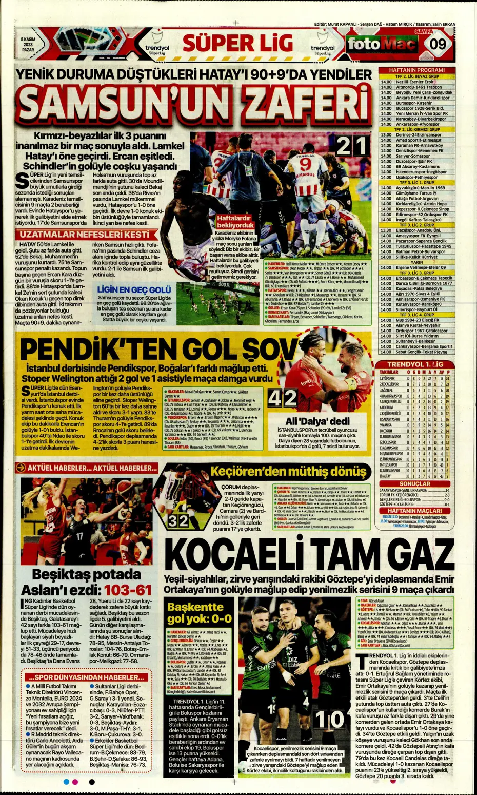 "Kadıköy'de tarihi fırtına" | Sporun manşetleri (5 Kasım 2023) - 19