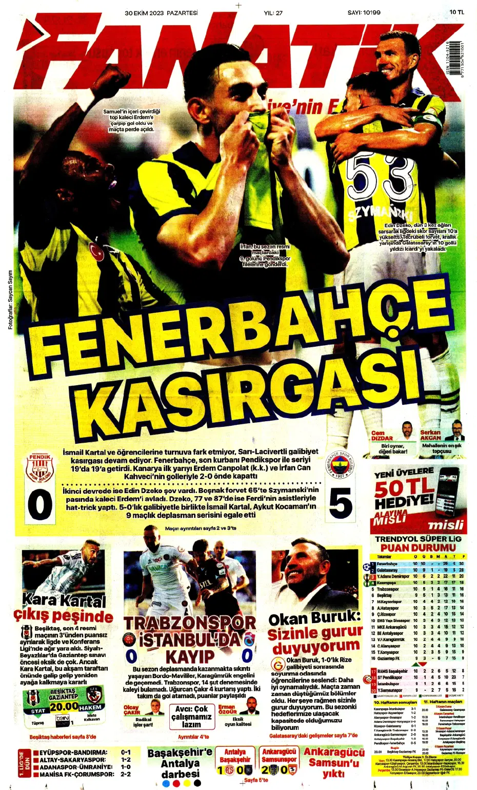 "Fenerbahçe kasırgası" | Sporun manşetleri (30 Ekim 2023) - 2