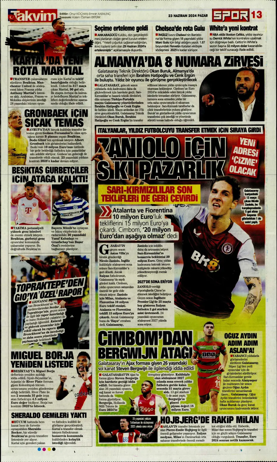 "Liderlik gitti tur elimizde" | Sporun Manşetleri (23 Haziran 2024) - 43