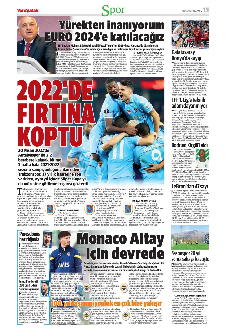 Sporun Manşetleri (1 Ocak 2023) - 40