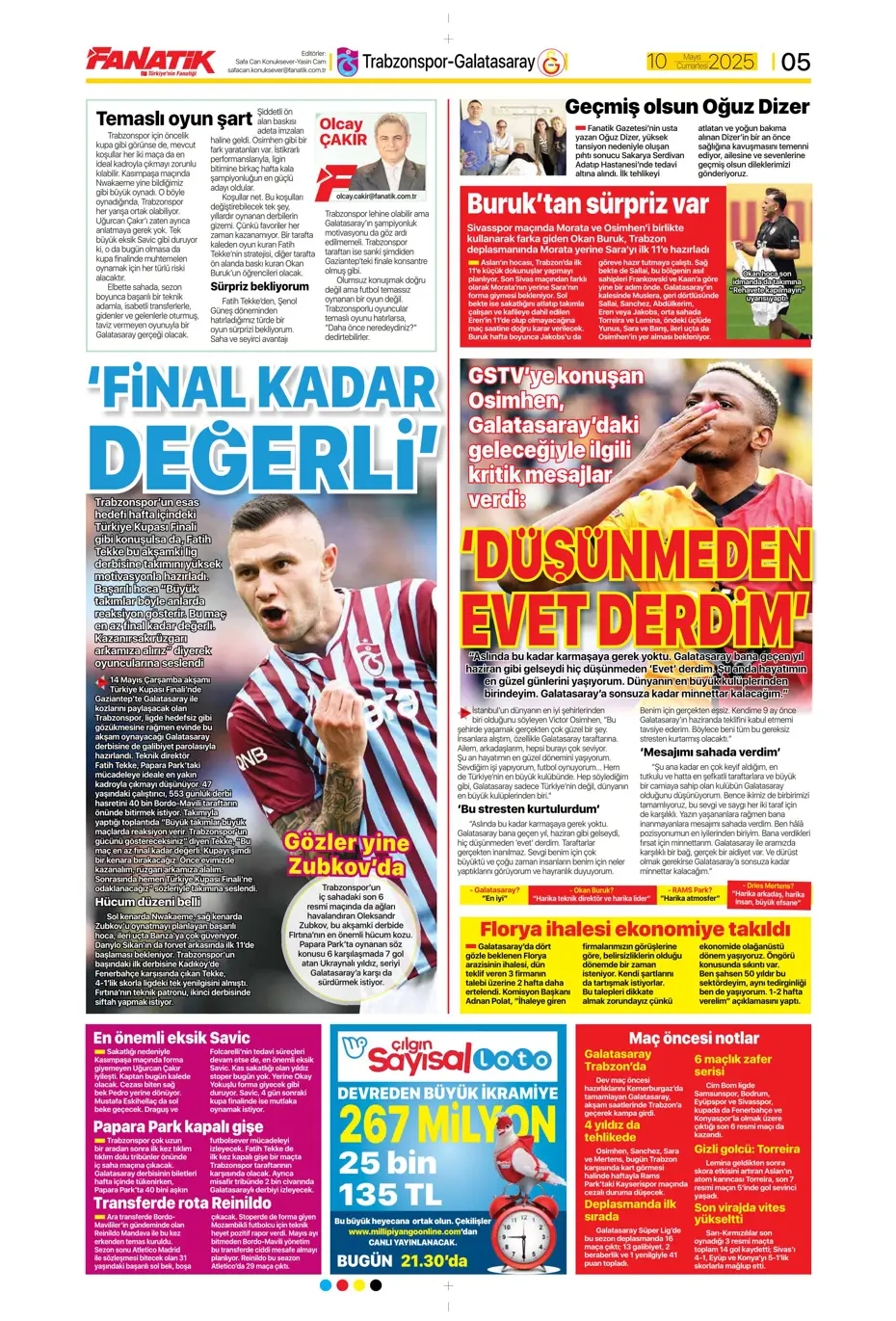 "Türkiye'de bir ilk oldu" | Sporun manşetleri (10 Mayıs 2025) - 7