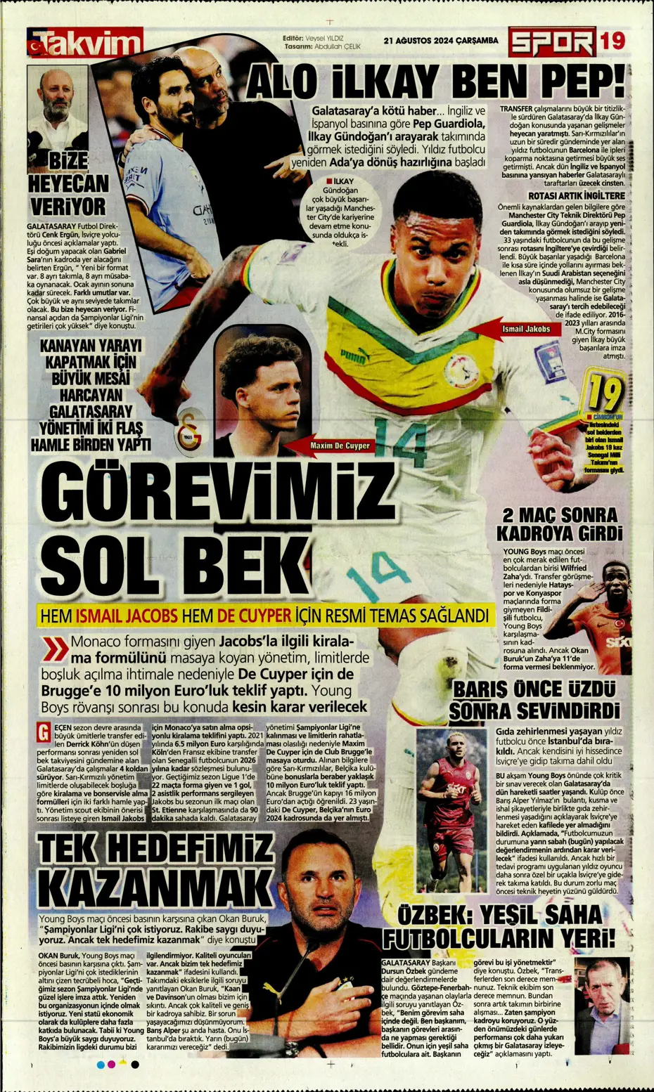 "Dev plan Anderson Talisca" | Sporun manşetleri - 31