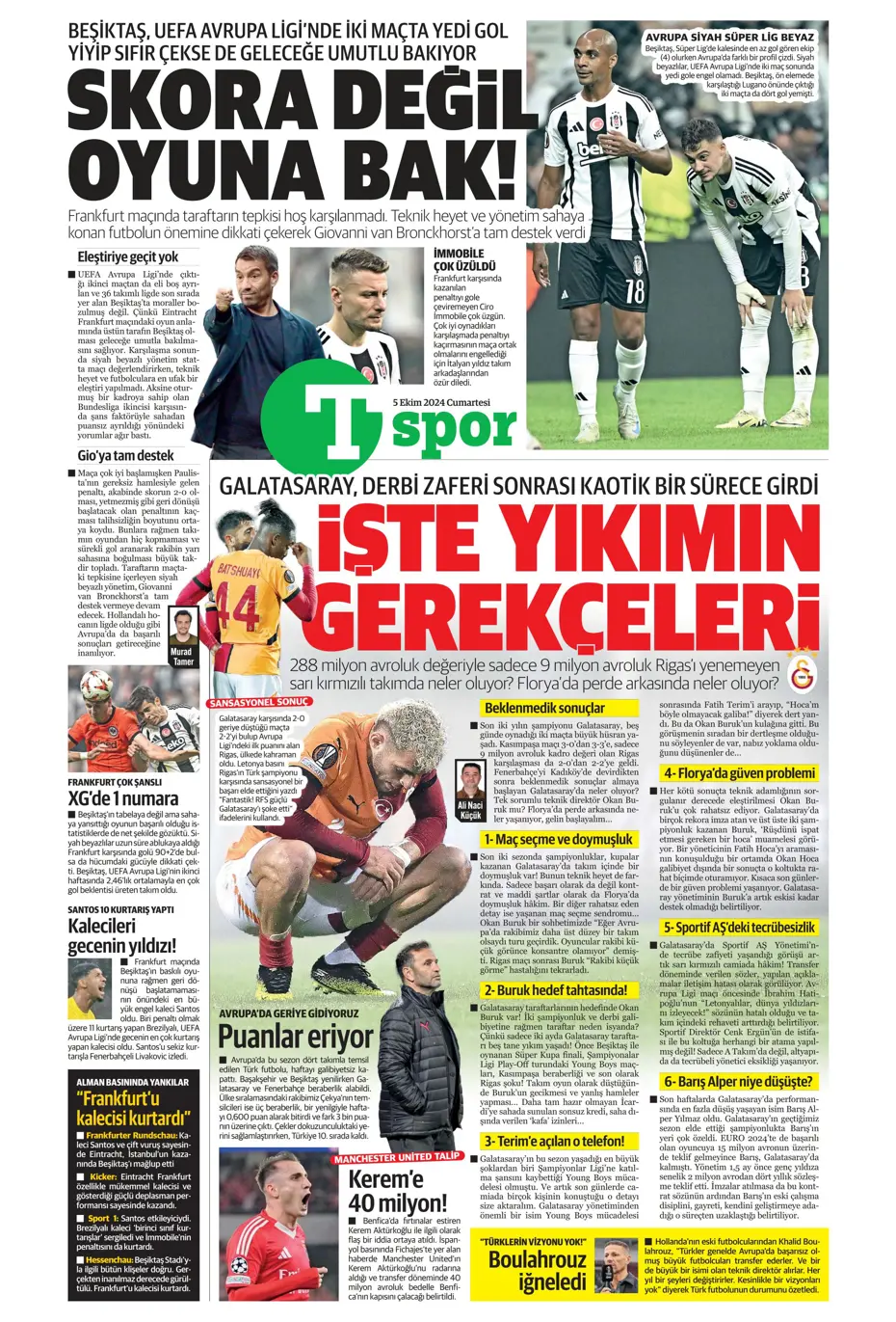 "Mourinho radara girdi" | Sporun manşetleri (5 Ekim 2024) - 33