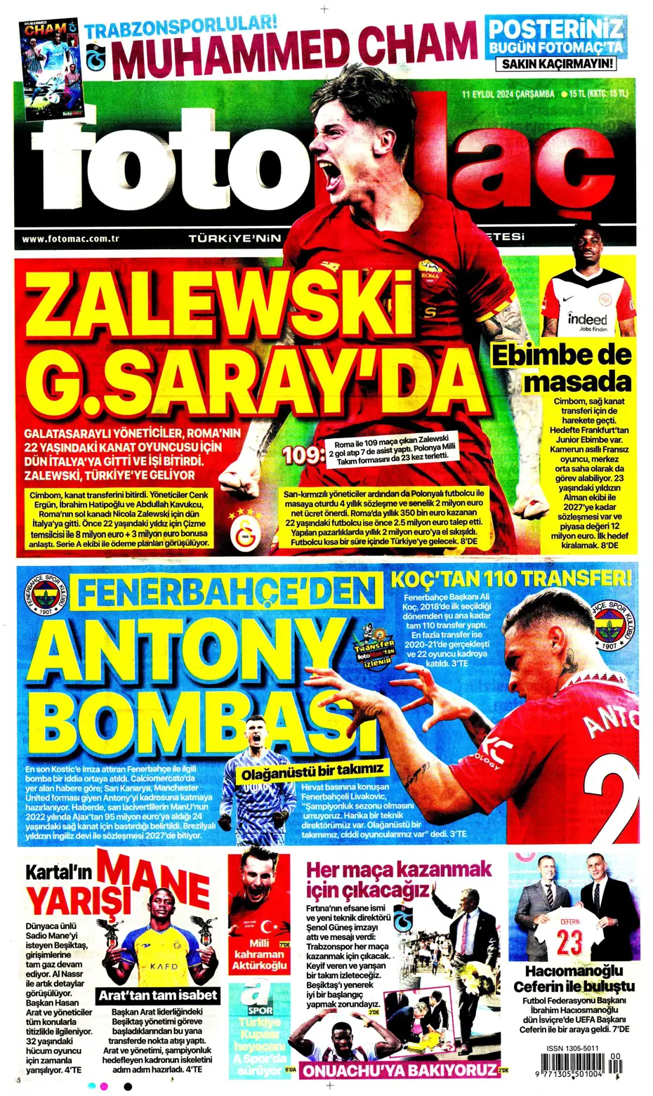 "Icardi müjdesi" | Sporun manşetleri (11 Eylül 2024) - 9 "Icardi müjdesi" | Sporun manşetleri (11 Eylül 2024) - 9