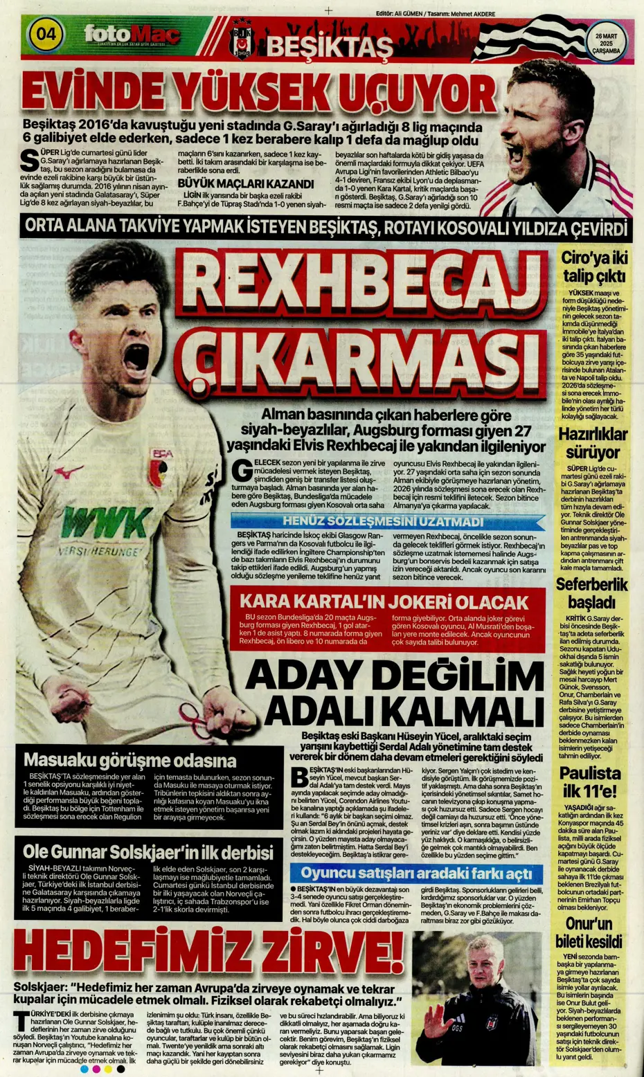 "Kaleye Alisson, orta sahaya İlkay" | Sporun manşetleri - 13