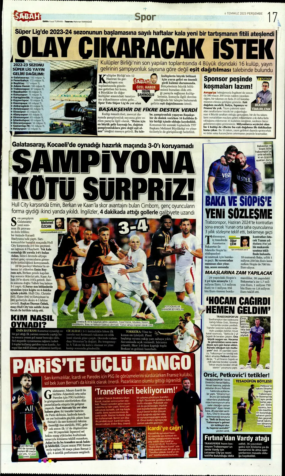 "Icardi'de Enrique krizi" | Sporun manşetleri (6 Temmuz 2023) - 23
