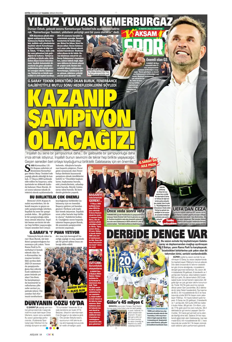 "Süper Lig'de cumartesi ateşi" | Sporun Manşetleri - 5 "Süper Lig'de cumartesi ateşi" | Sporun Manşetleri - 5